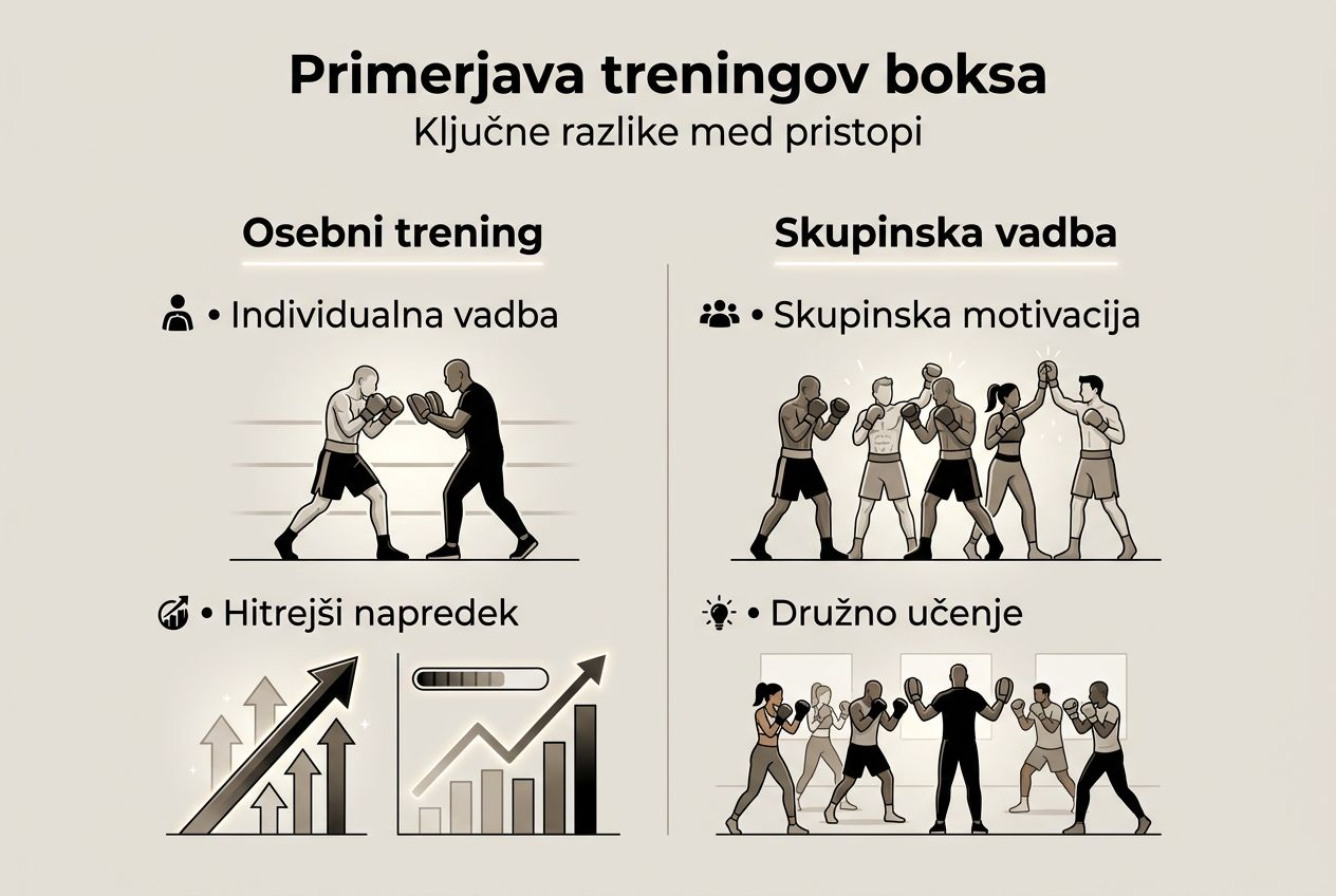Infografika: osebni trening ali skupinska vadba – kaj je boljše za vas?