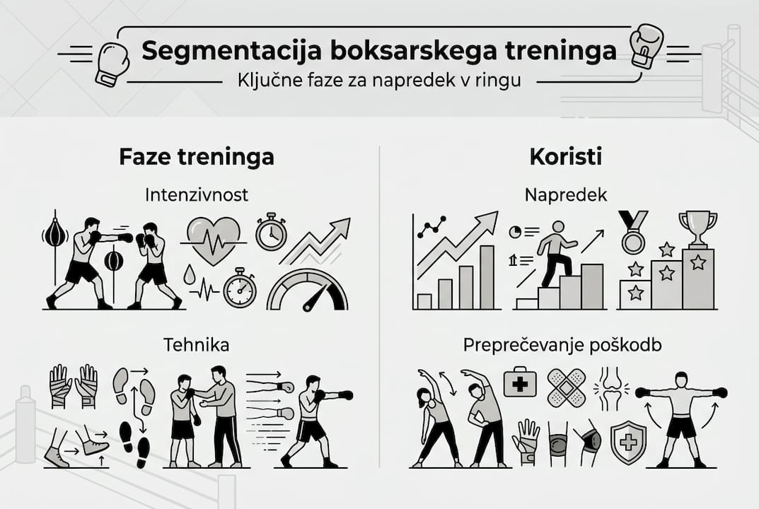 Pregled ključnih faz boksarskega treninga v slikovni obliki