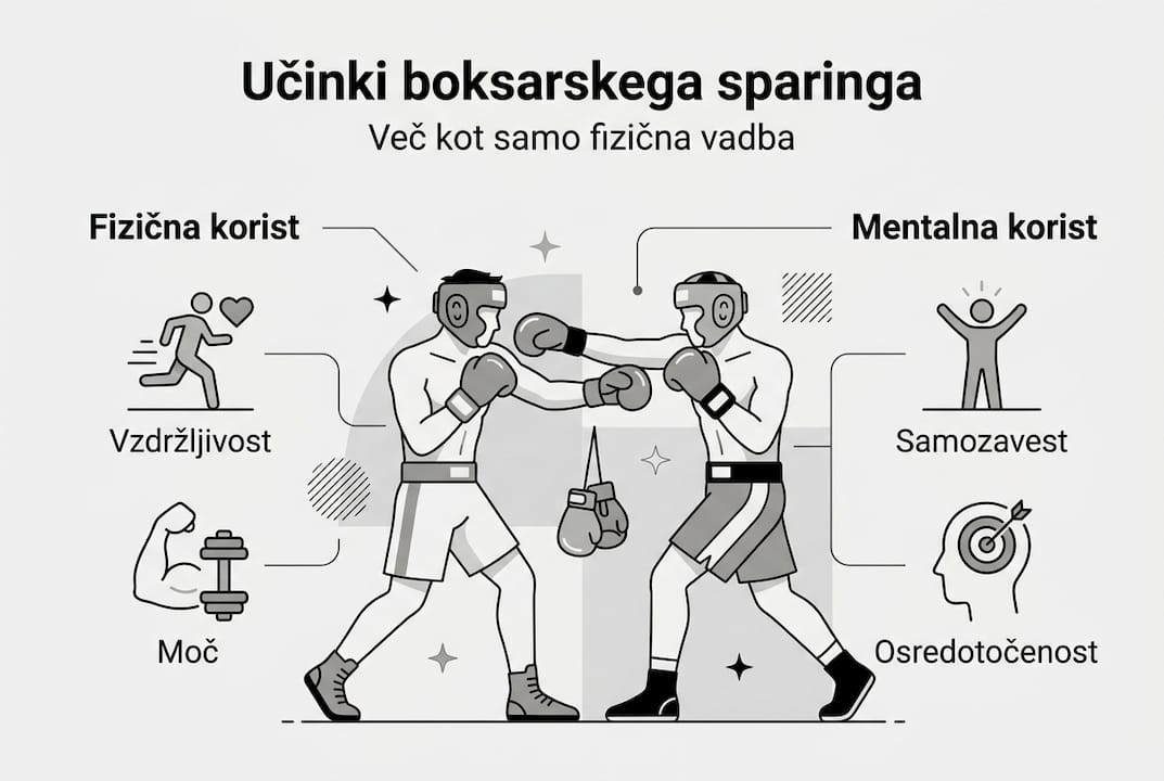 Vizualni prikaz, kako boksarski sparing vpliva na telo in počutje