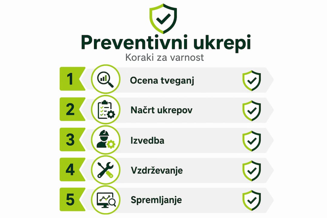 Grafični prikaz korakov za učinkovito preventivo