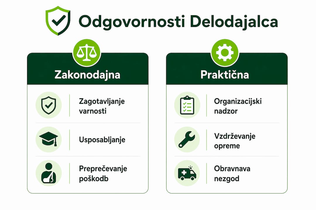 Pregledna infografika o zakonskih in dejanskih obveznostih delodajalcev