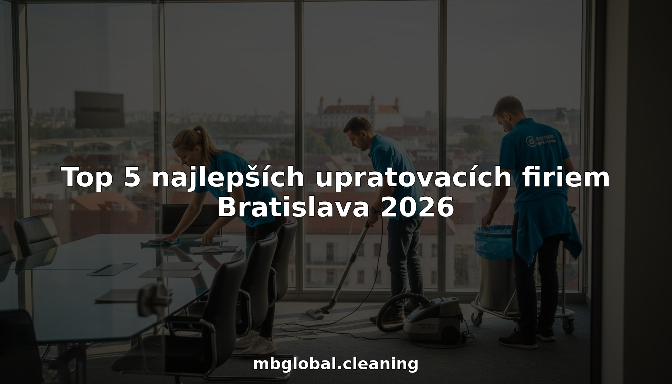 Upratovací tím práve zabezpečuje čistotu v konferenčnej miestnosti v Bratislave.