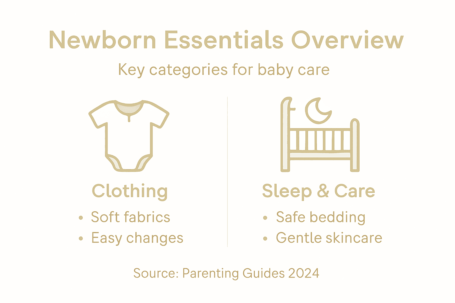 Infographic of newborn essentials categories
