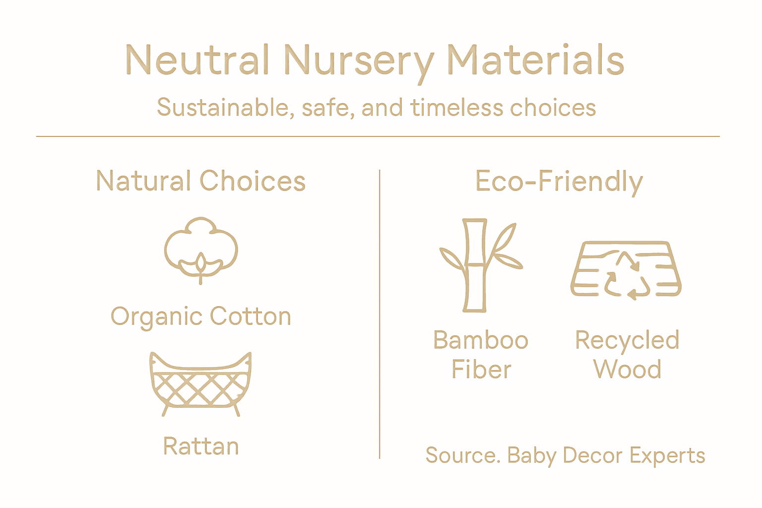 Infographic of sustainable neutral nursery materials