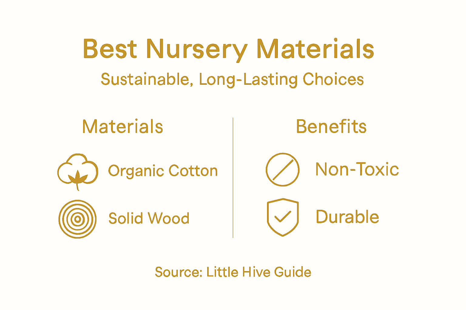 Infographic with nursery material benefits