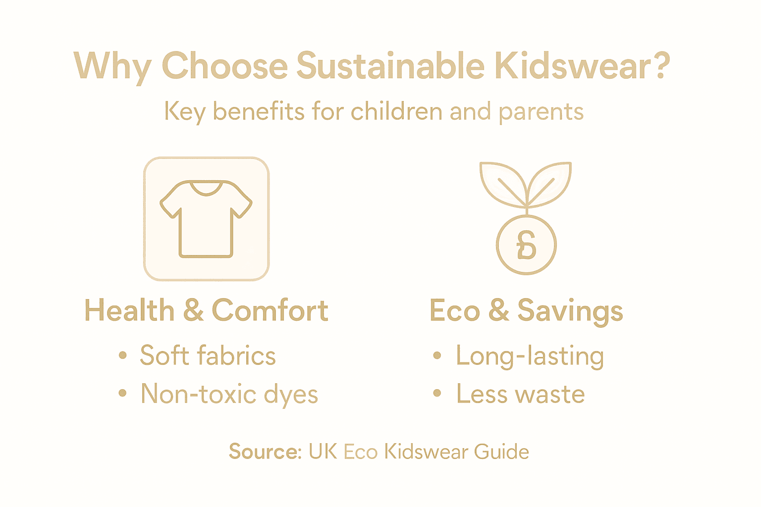 Infographic highlighting sustainable kid clothing benefits