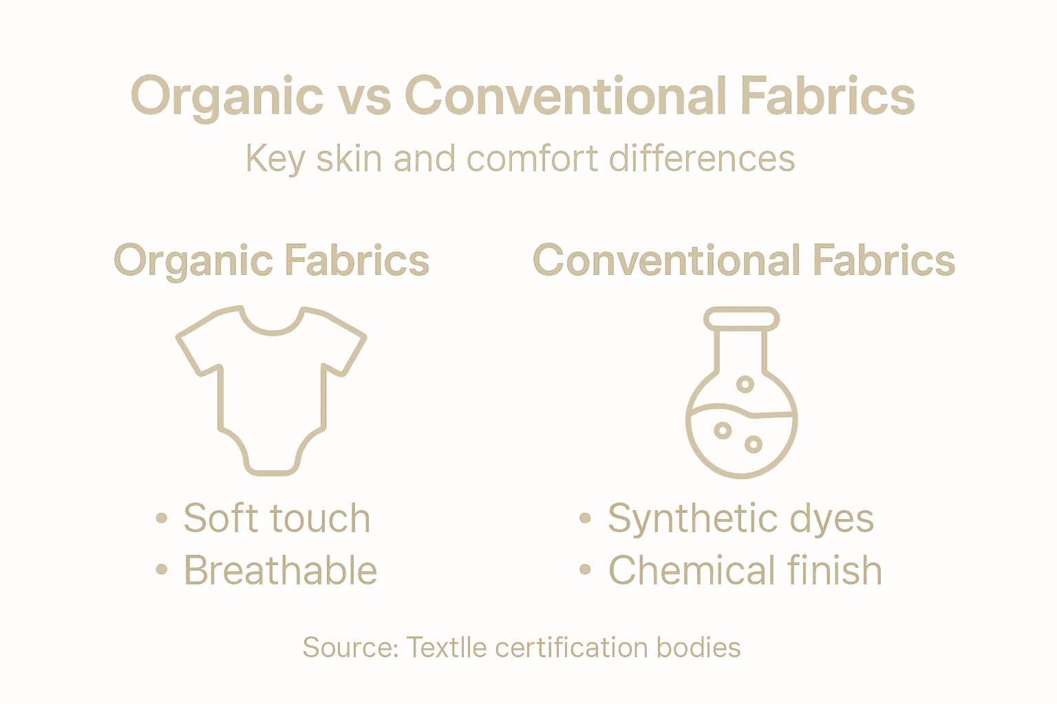 Infographic comparing organic and conventional fabrics
