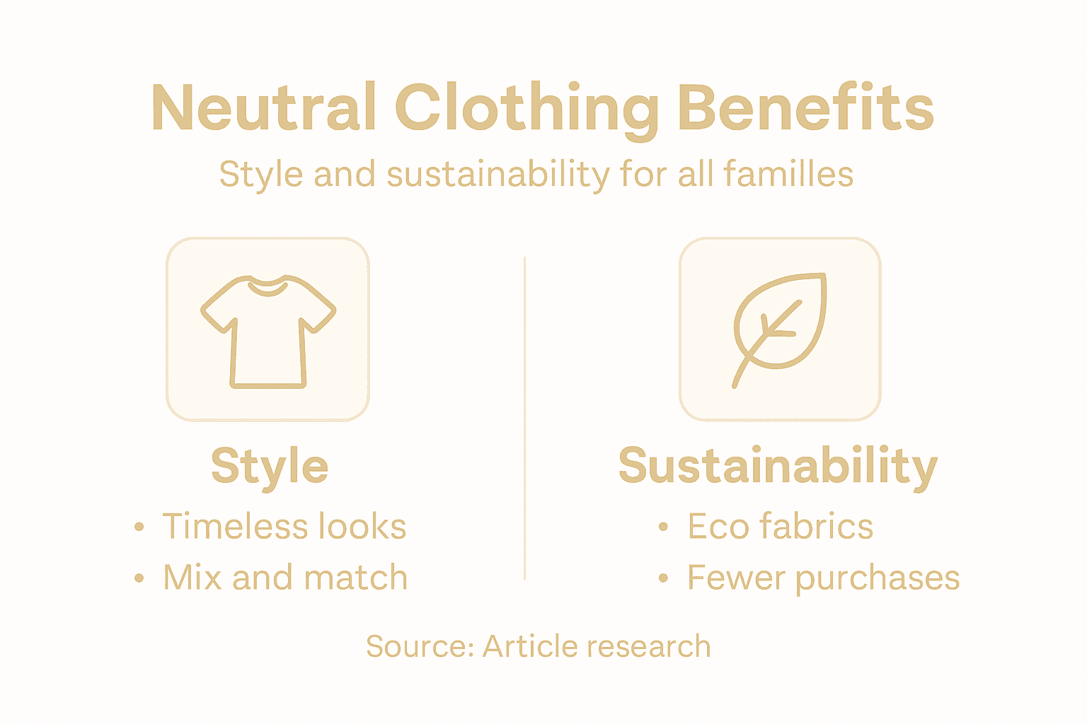 Infographic showing neutral kids clothing benefits