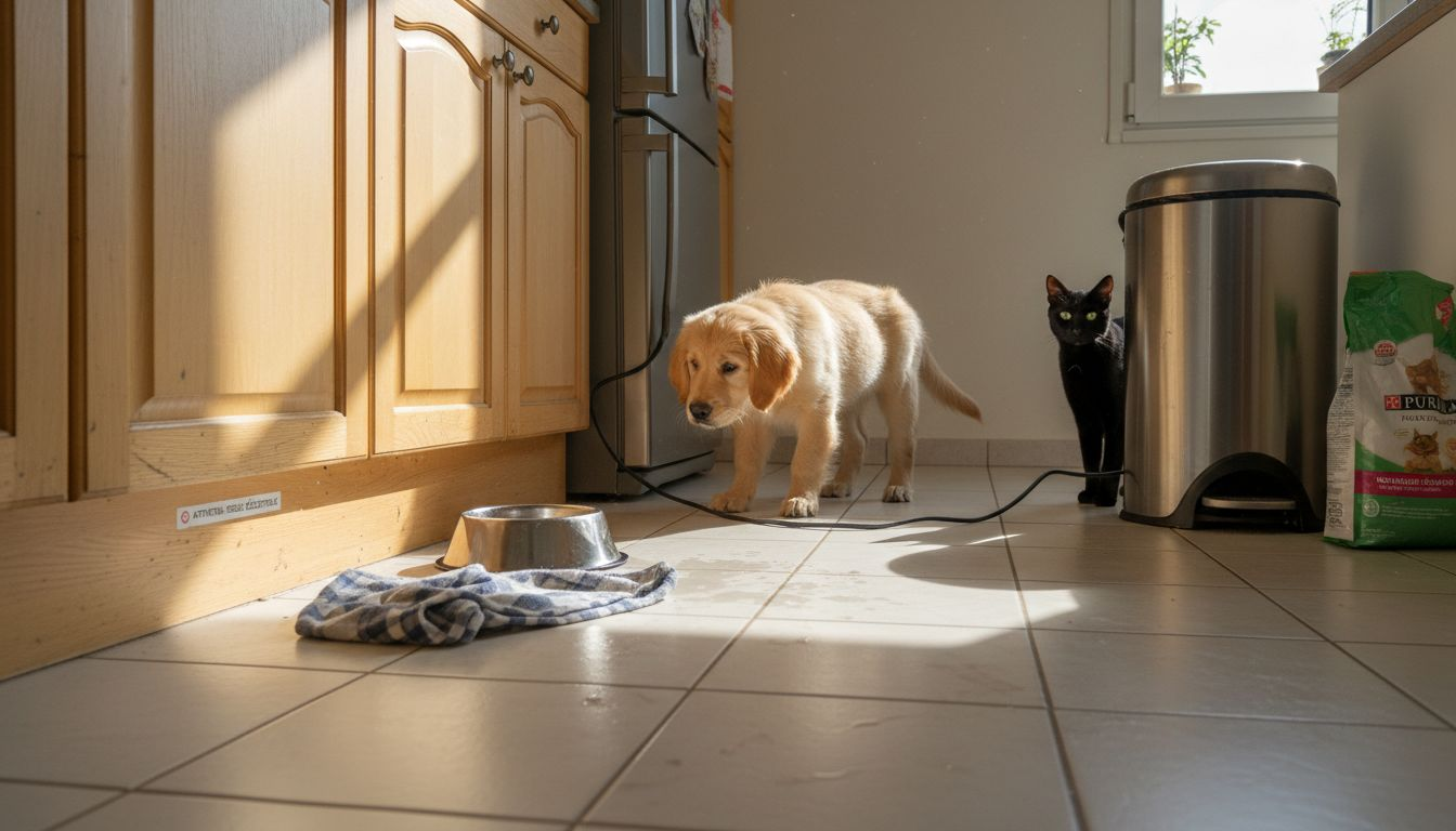 Les animaux de compagnie sont souvent curieux et aiment explorer la cuisine, mais cet espace regorge de dangers potentiels pour eux. Entre les aliments toxiques, les produits ménagers et les objets tranchants, il est important de rester vigilant afin d’éviter tout accident.