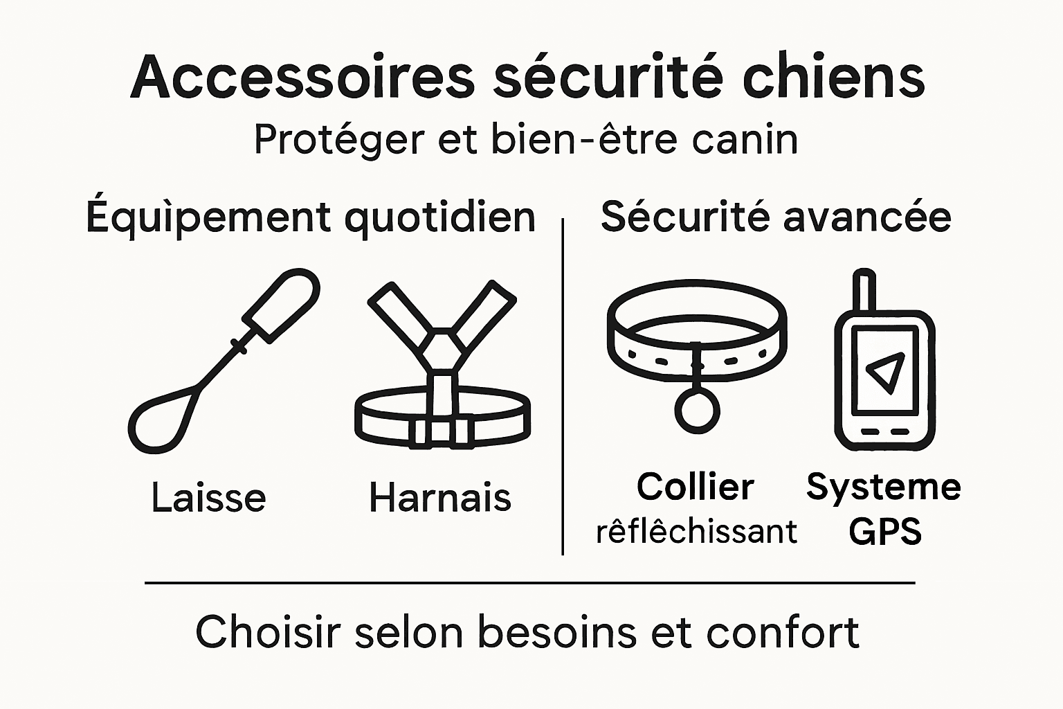 Visuel informatif : les indispensables pour la sécurité de votre chien