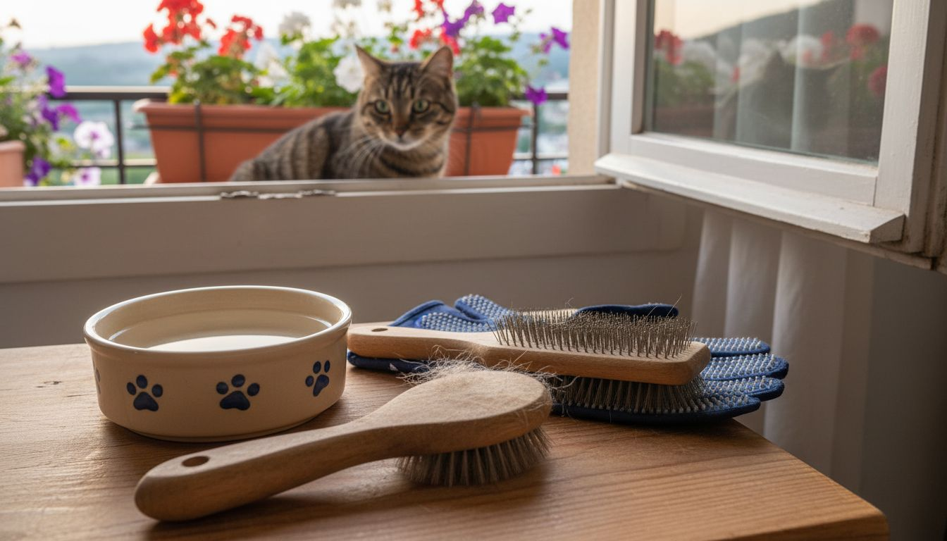 Des accessoires de soin écoresponsables présentés sur une table en bois