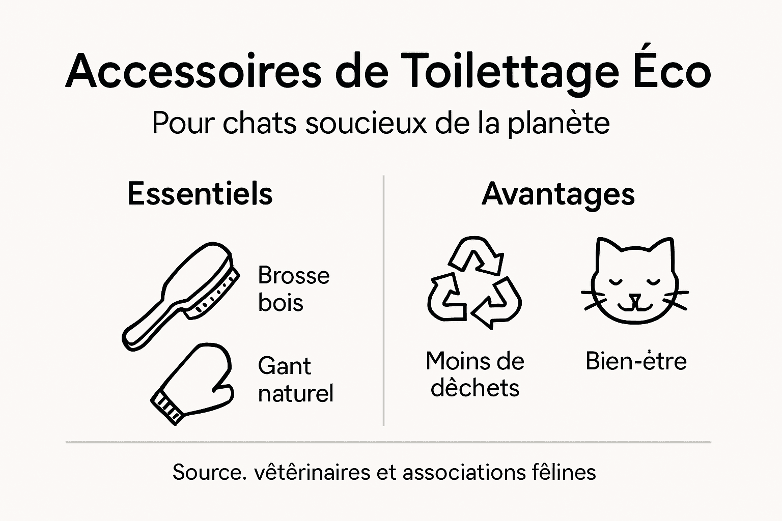 Infographie : les accessoires écolos indispensables pour le toilettage de votre chat