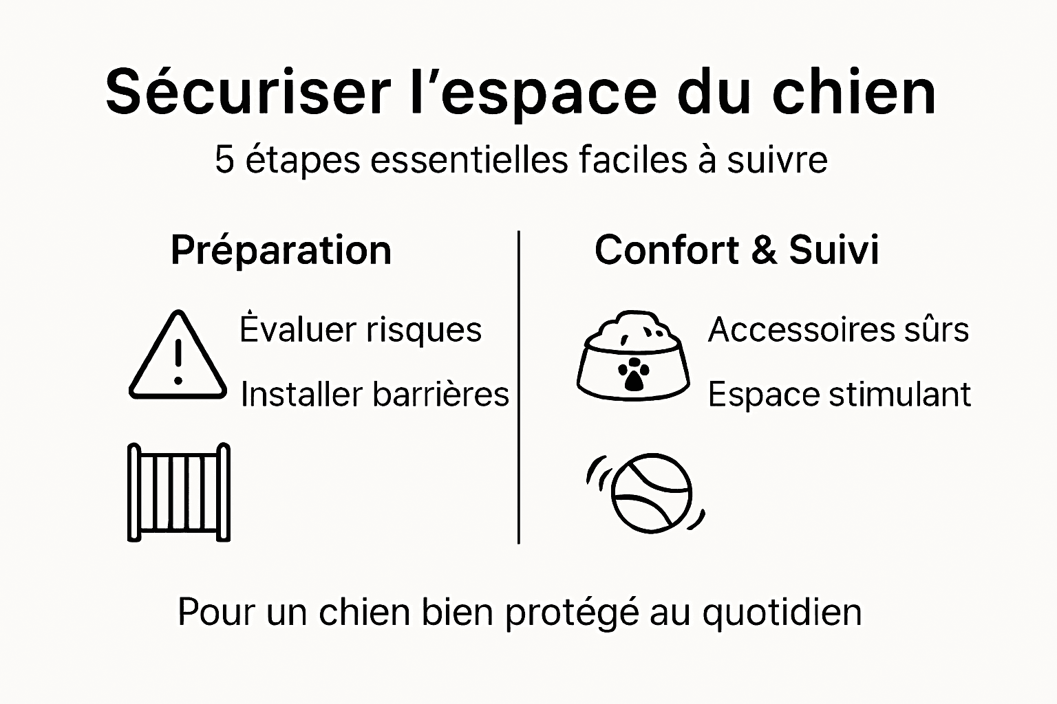 Infographie : les étapes essentielles pour sécuriser l’espace de votre chien