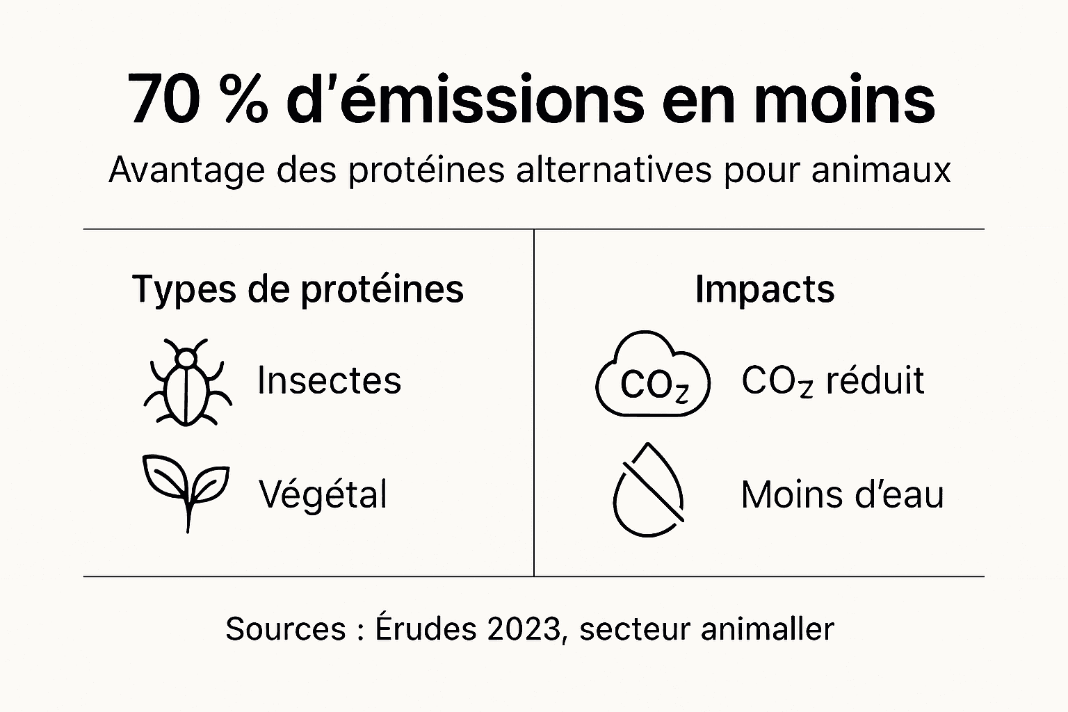 Infographie : quels sont les effets des protéines alternatives sur les animaux ?