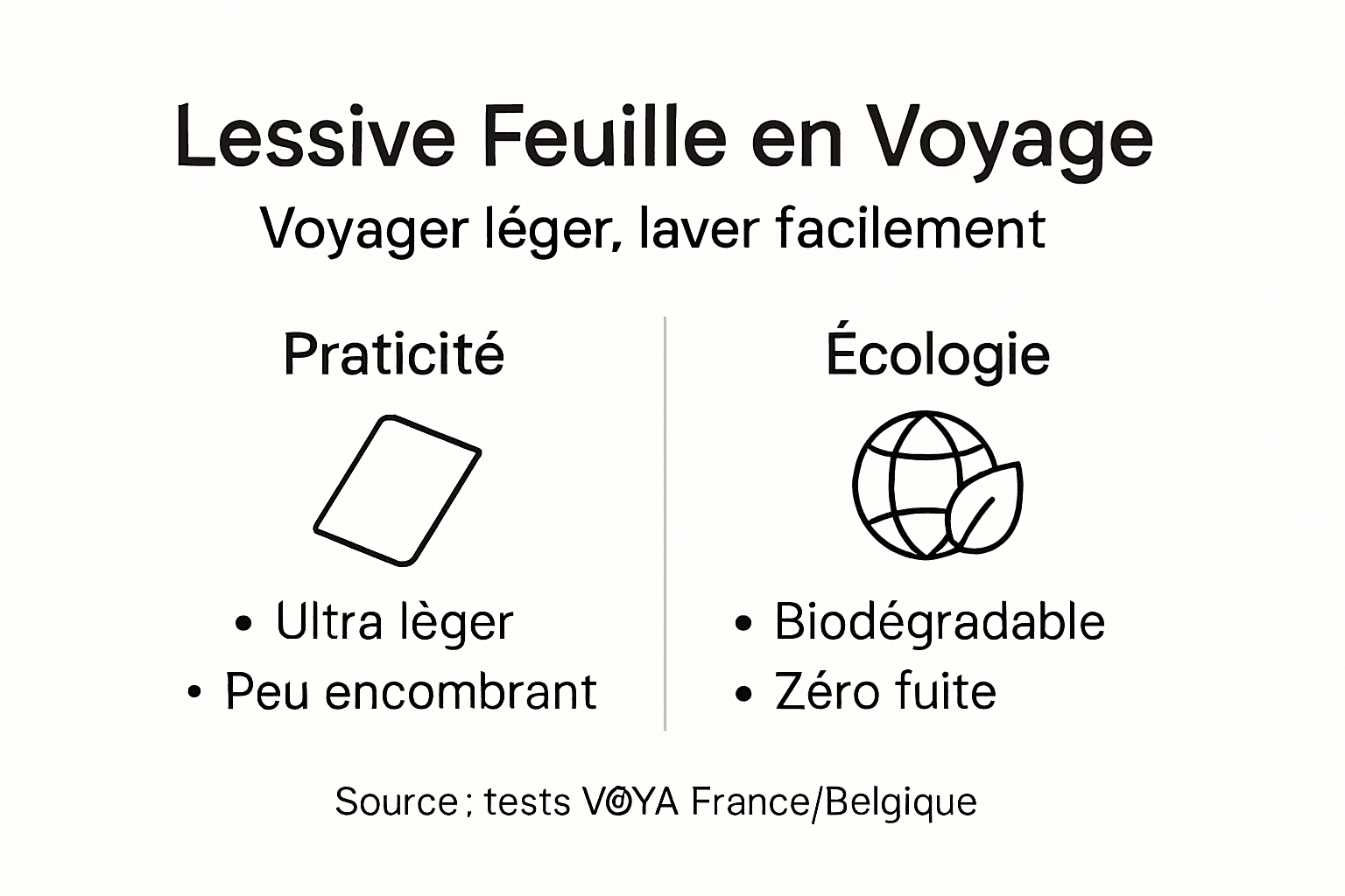 Infographie : pourquoi choisir des feuilles de lessive pour voyager ?