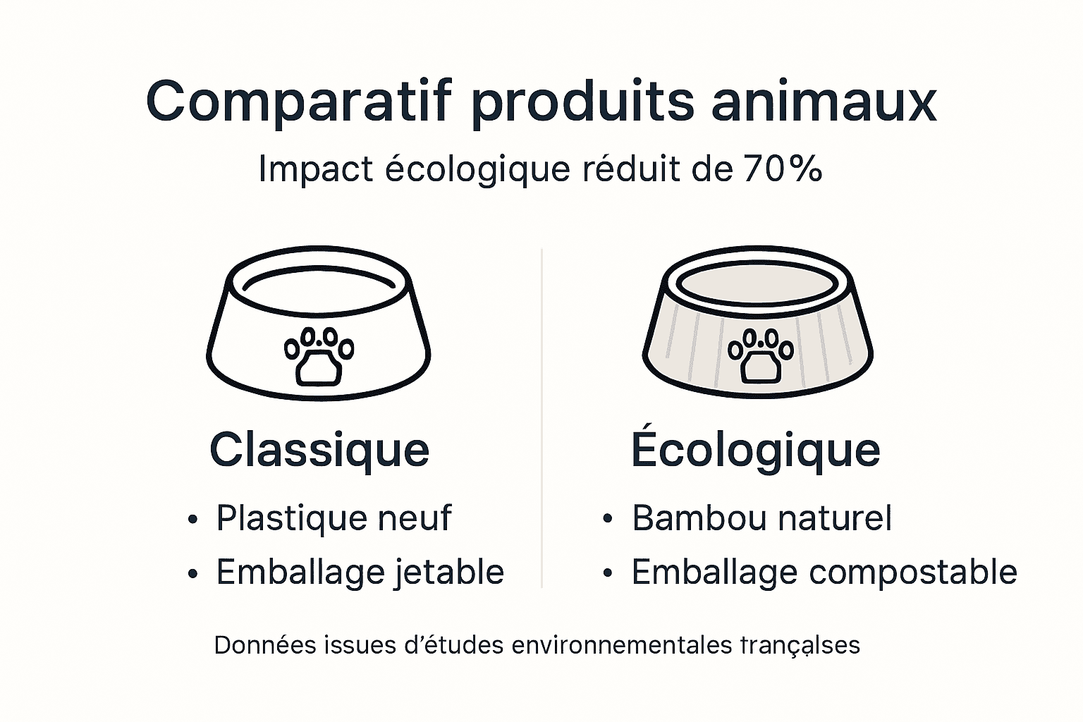 Infographie : comparaison entre produits d’origine animale traditionnels et alternatives écoresponsables