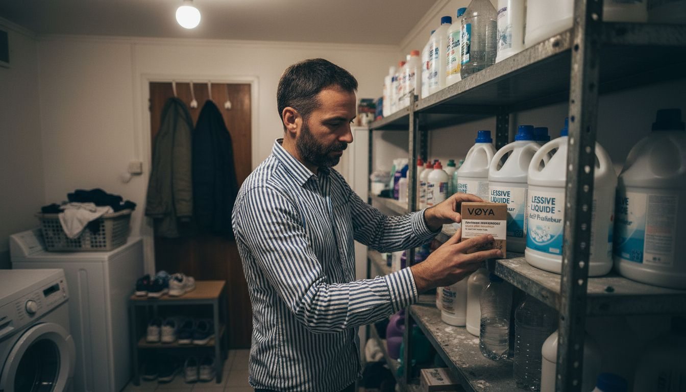 Comparatif pratique : rangement des feuilles de lessive versus du liquide