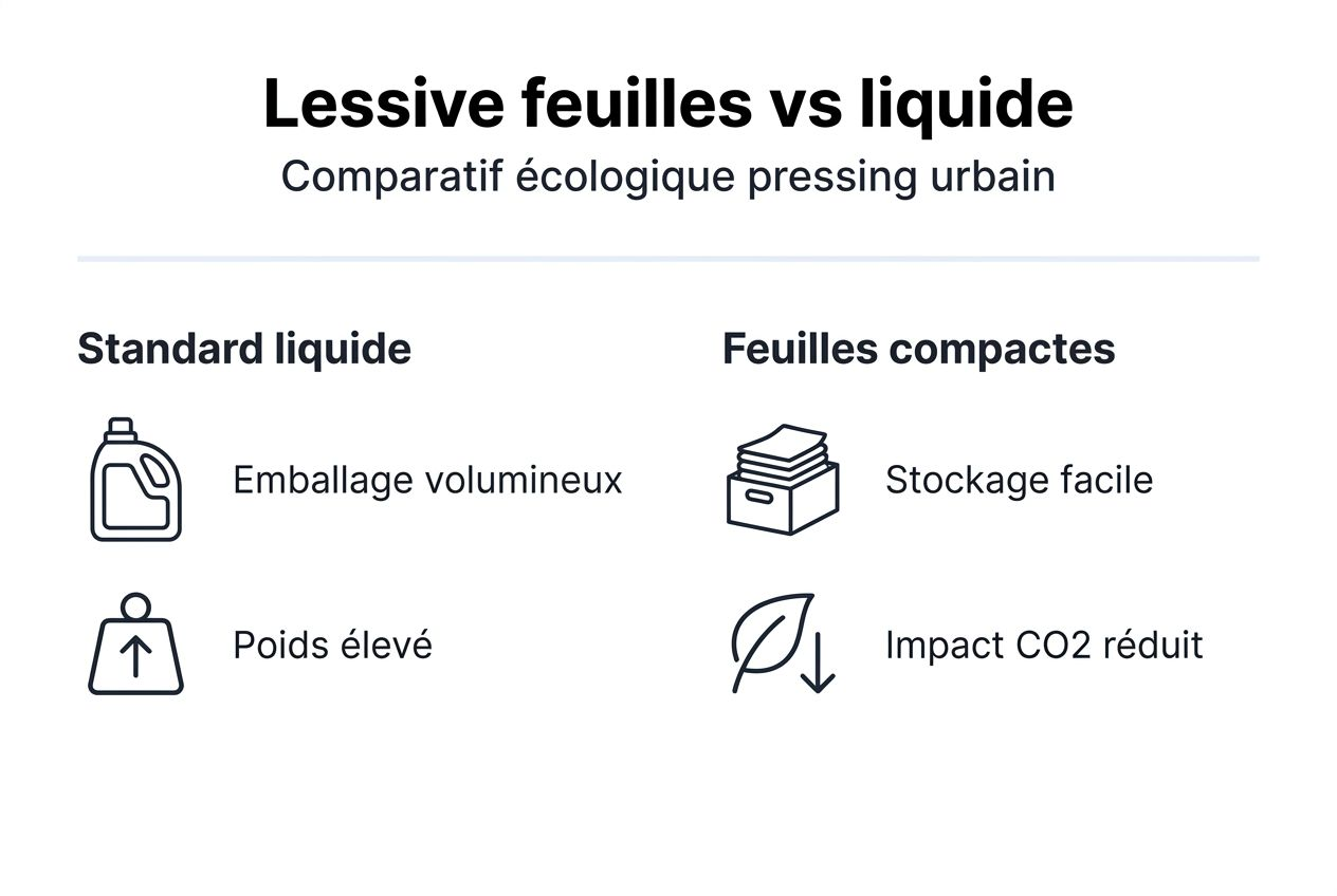 Infographie : pourquoi choisir la lessive en feuilles pour un pressing en ville ?