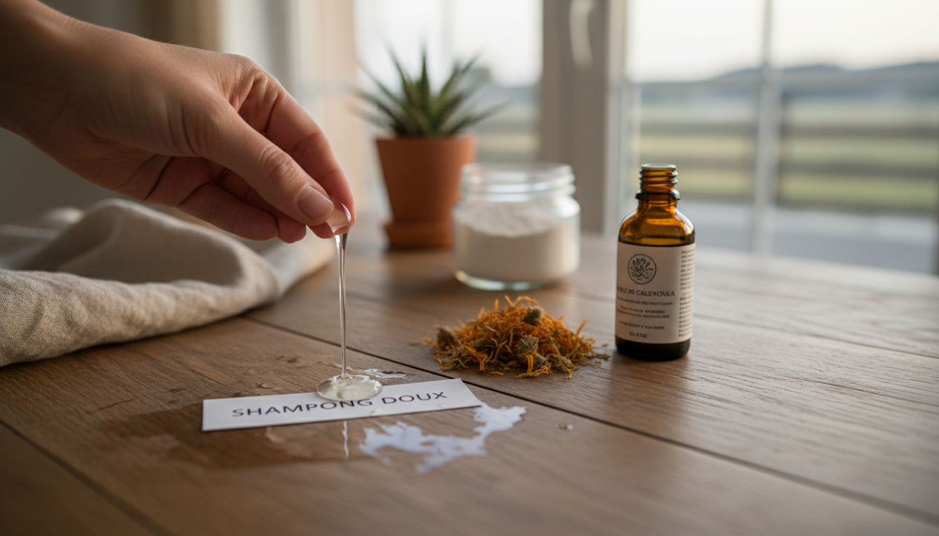 Une sélection d’ingrédients naturels disposés sur une table en bois