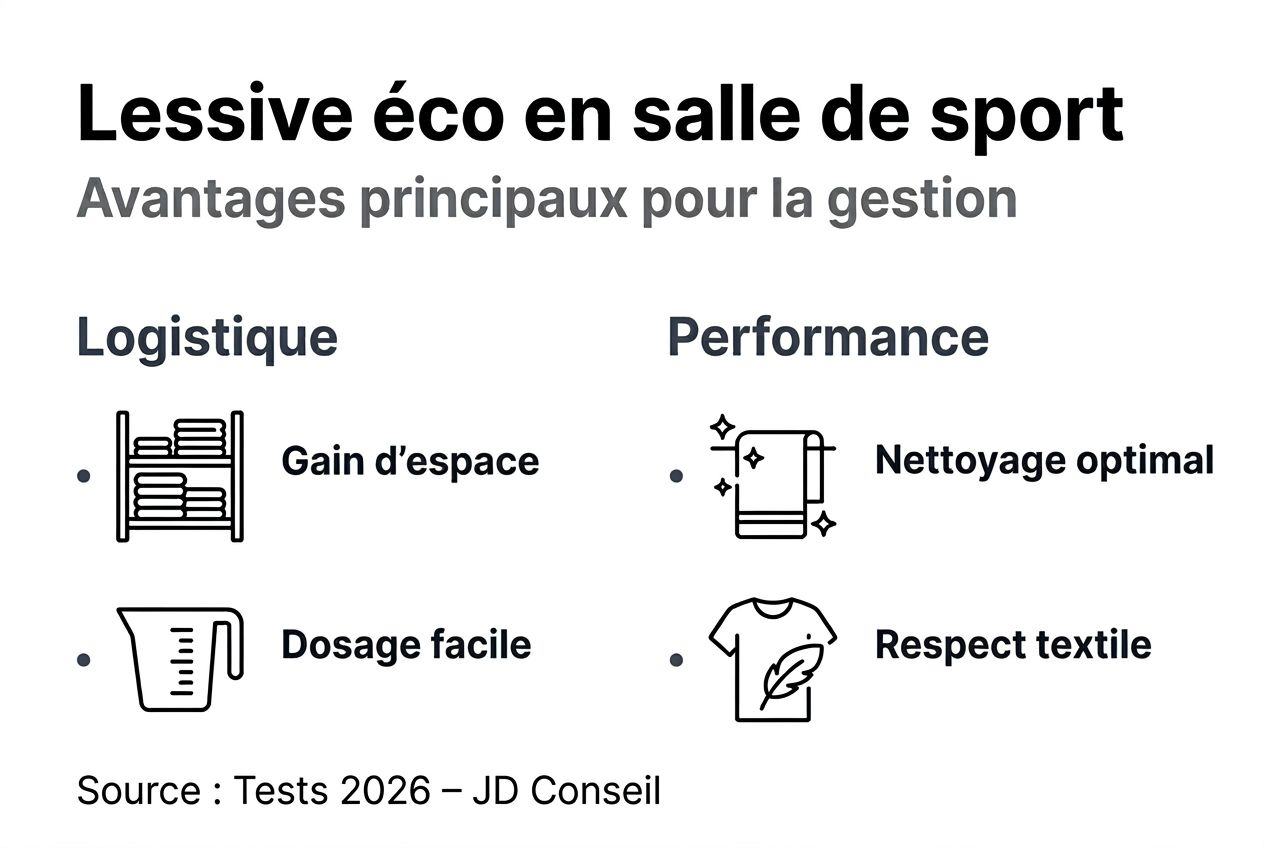 Infographie : les principaux atouts du lavage écoresponsable pour les amateurs de sport