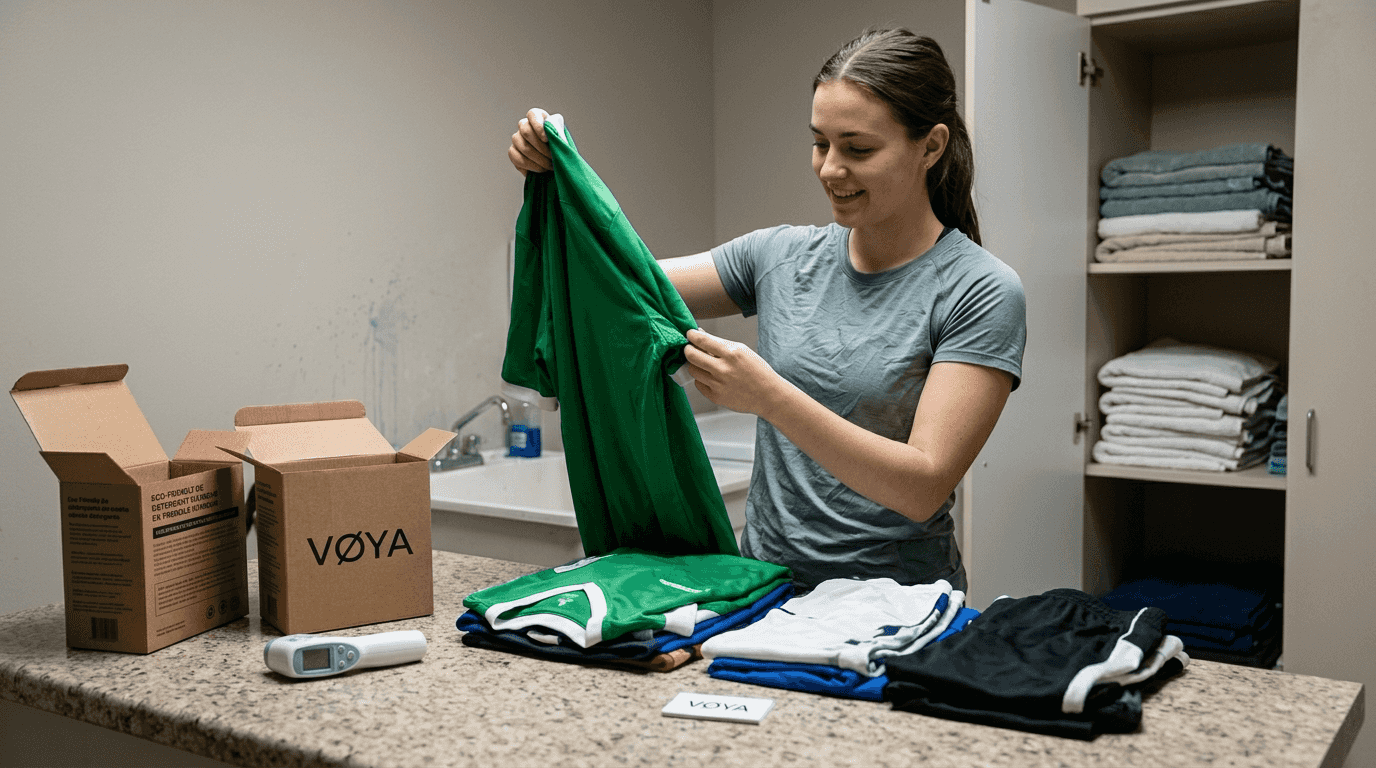 Le personnel vérifie que le linge propre de la salle de sport ne dégage aucune odeur désagréable.