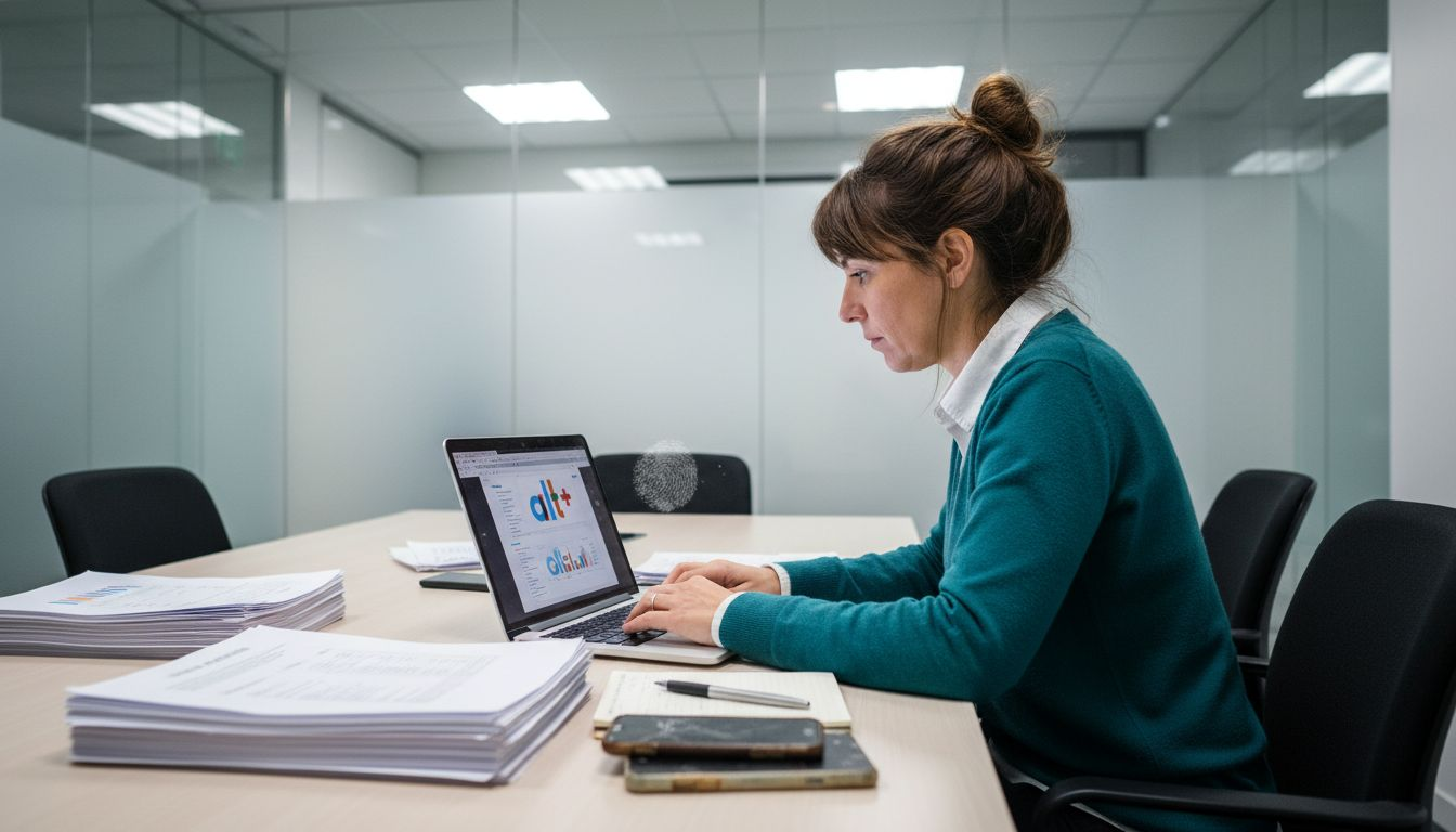 Un responsable marketing analyse les rapports sur les données de son audience pour mieux comprendre le comportement de ses clients.