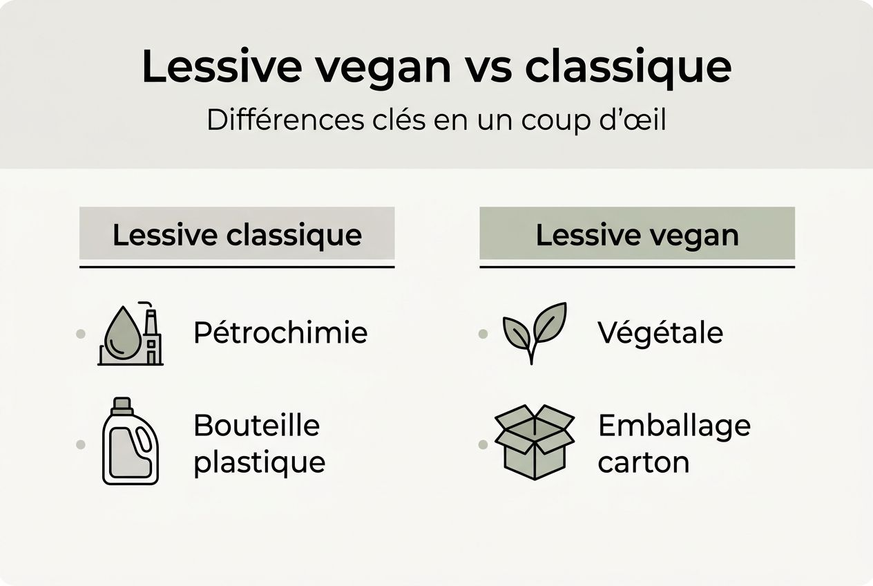 Infographie : les différences entre lessive classique et lessive végane