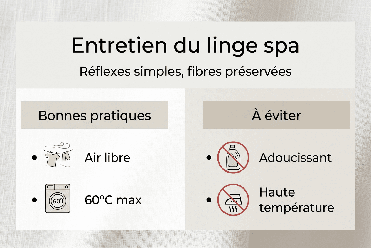 Conseils pratiques pour entretenir parfaitement le linge de spa : l’infographie à découvrir