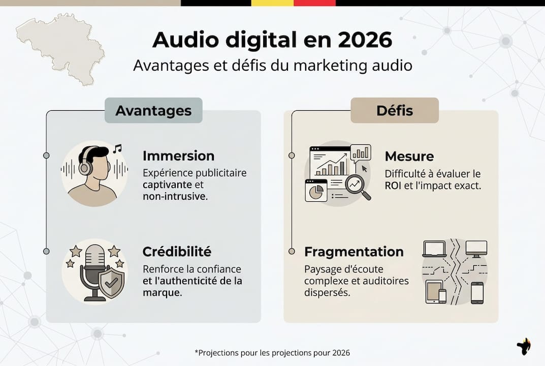 Infographie : le marketing audio, entre atouts et enjeux