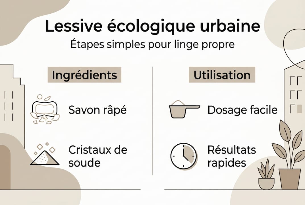 Infographie : les étapes pour adopter une lessive écoresponsable en ville