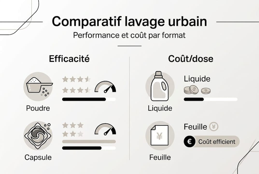 Infographie : panorama des différentes solutions de lessive en ville