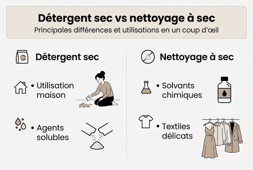 Infographie : comprendre les distinctions entre le détachage à sec et le nettoyage à sec