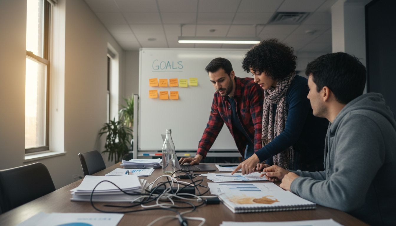 Team planning digital transformation objectives