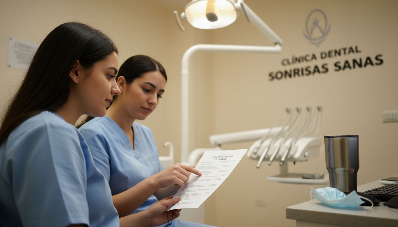 Paciente leyendo detenidamente el formulario de consentimiento para tratamiento dental