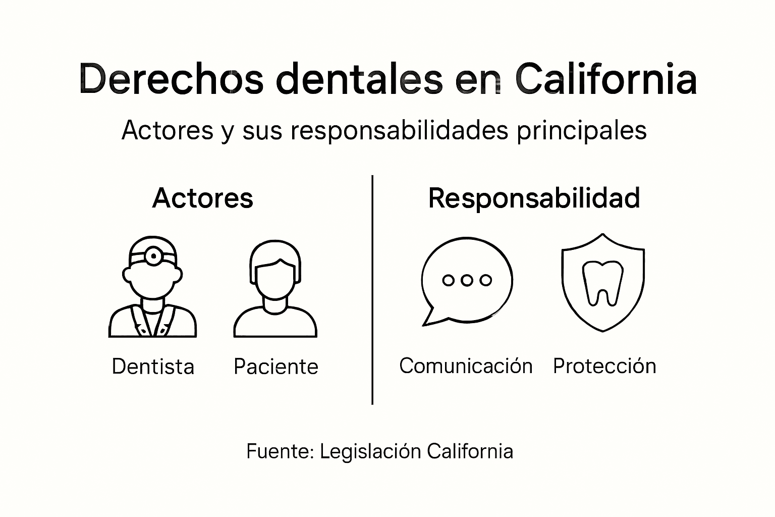 Infografía: protagonistas y derechos en salud bucodental