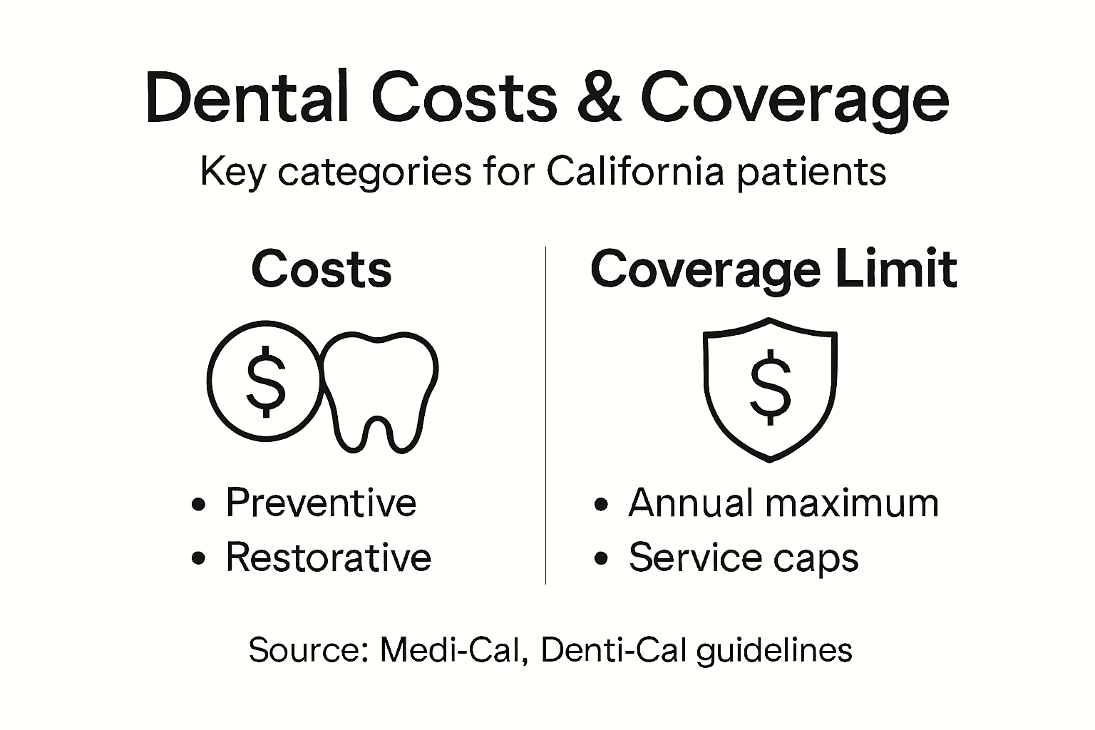 Infographic shows dental costs and coverage types