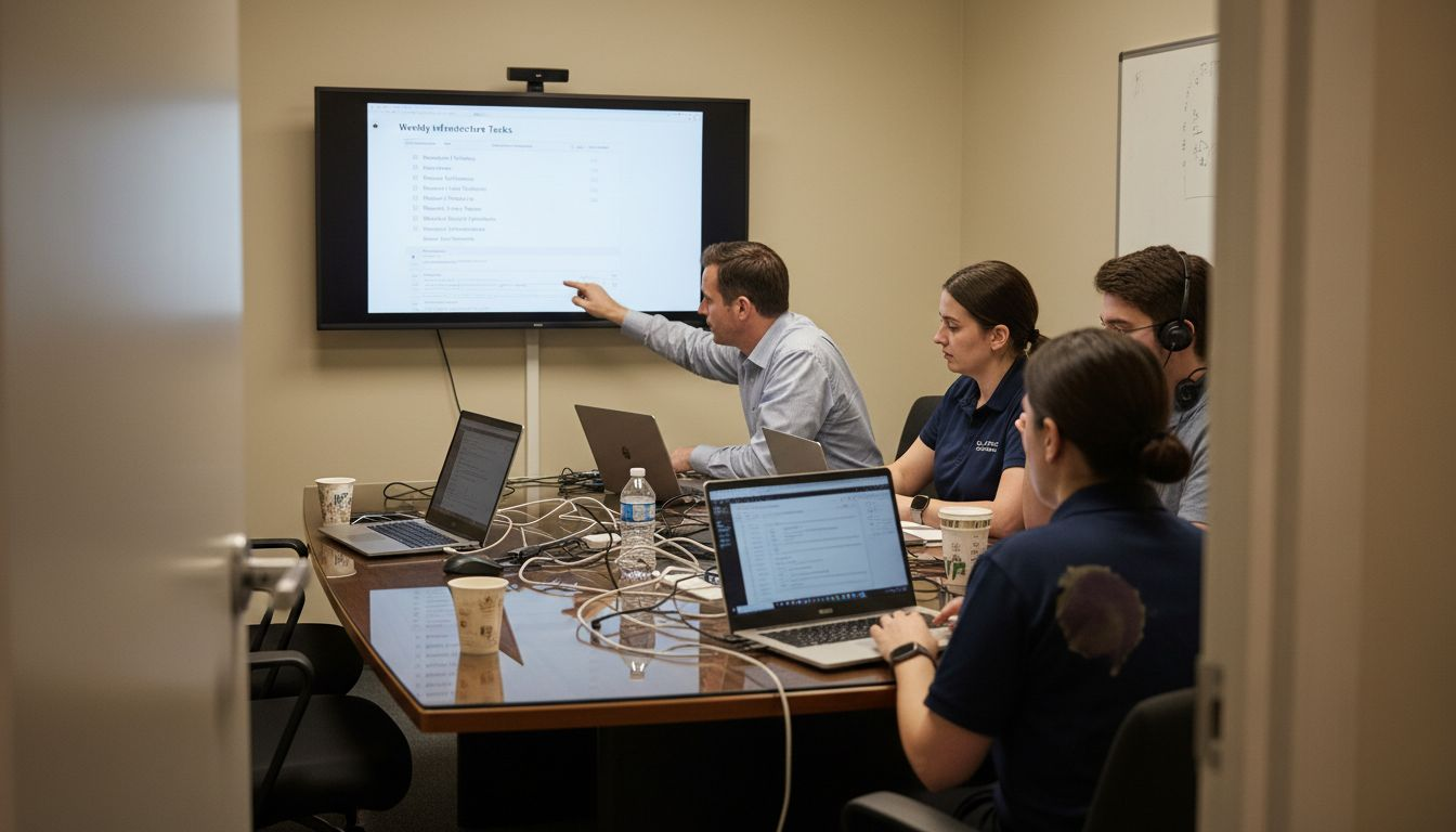 IT team discusses infrastructure tasks