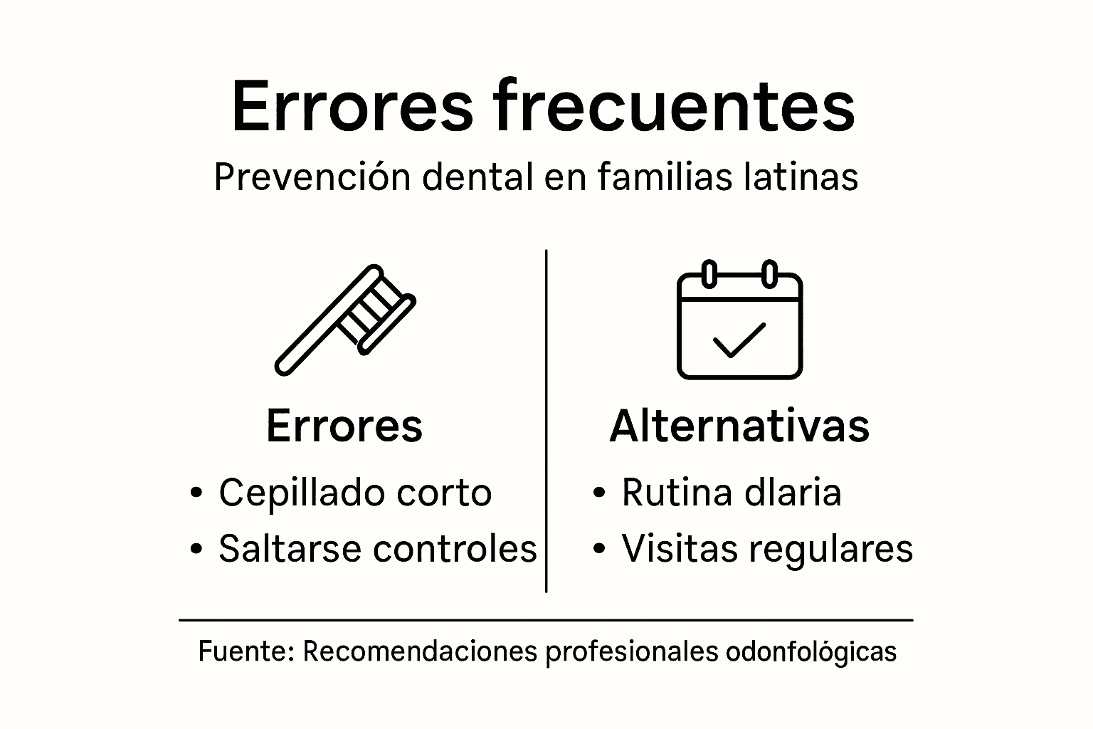 Guía visual sobre los errores más comunes en el cuidado dental y cómo evitarlos