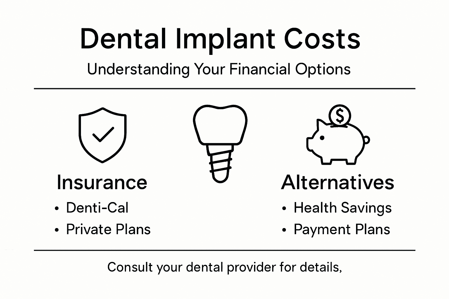 Infographic outlining dental implant costs