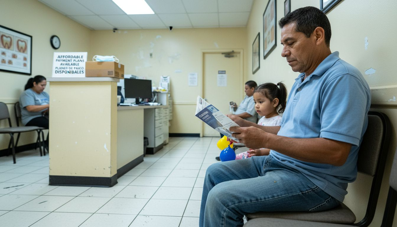 Family in dental office addressing barriers