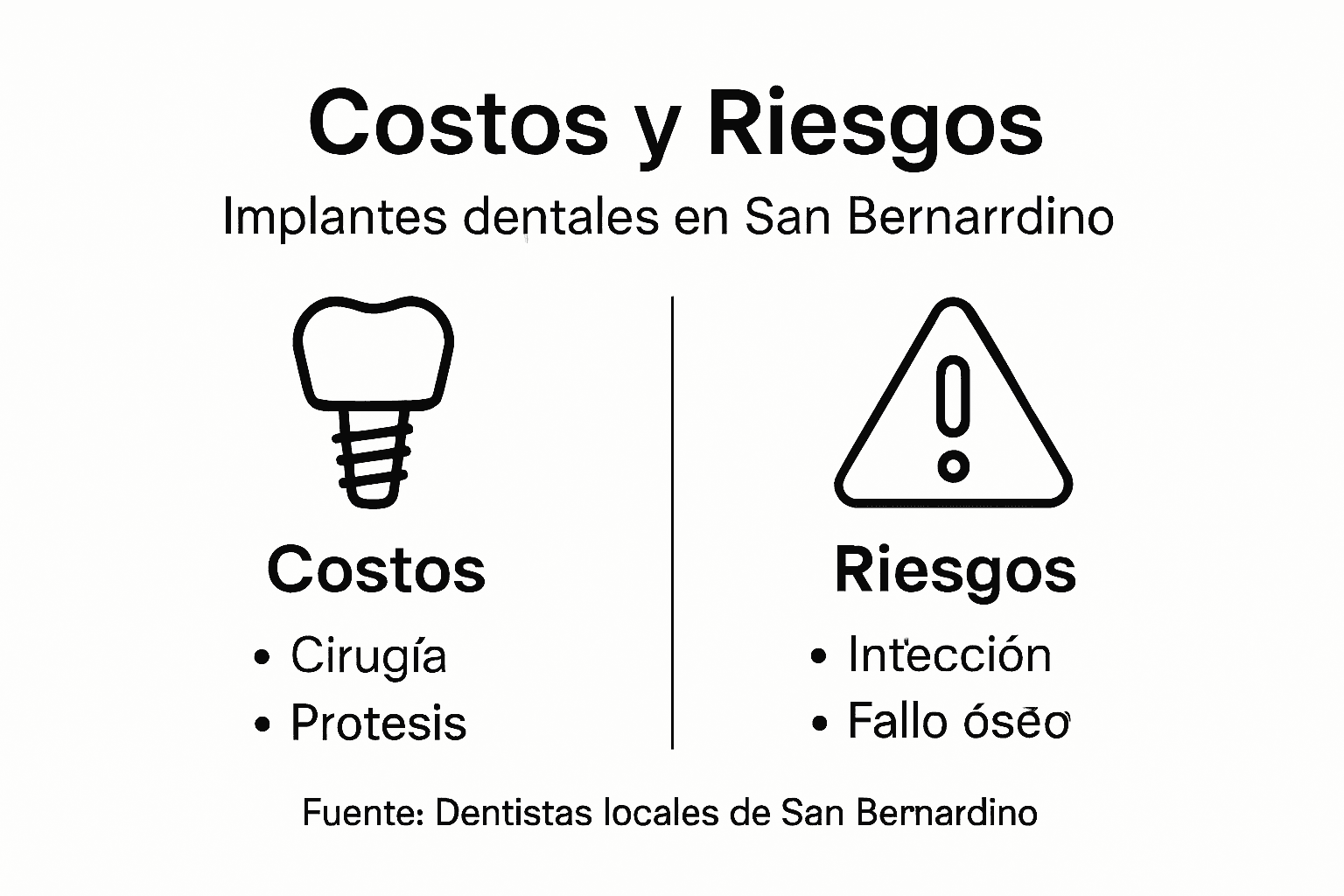 Guía visual sobre precios y posibles complicaciones de los implantes dentales