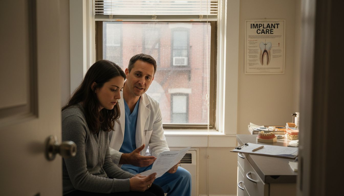 Dental specialist explaining treatment costs
