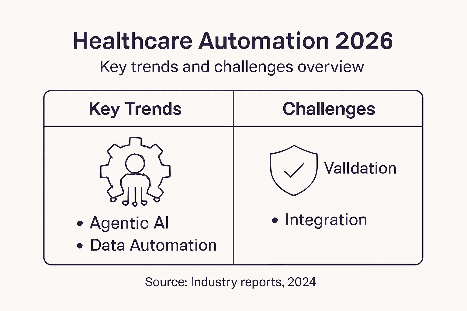 Infographic on healthcare automation trends and challenges
