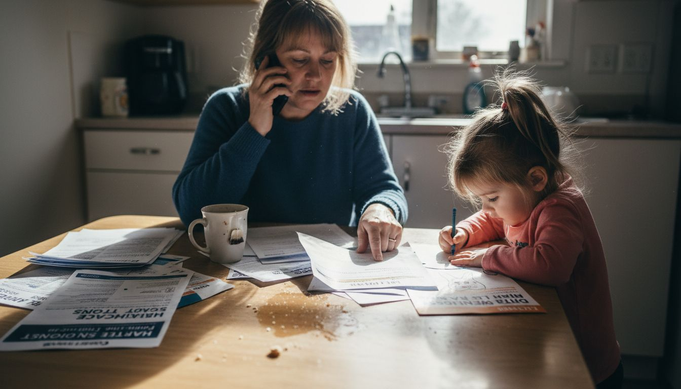 Parent reviewing dental insurance details