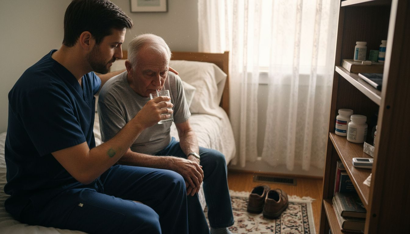 Nurse providing bedside support to patient