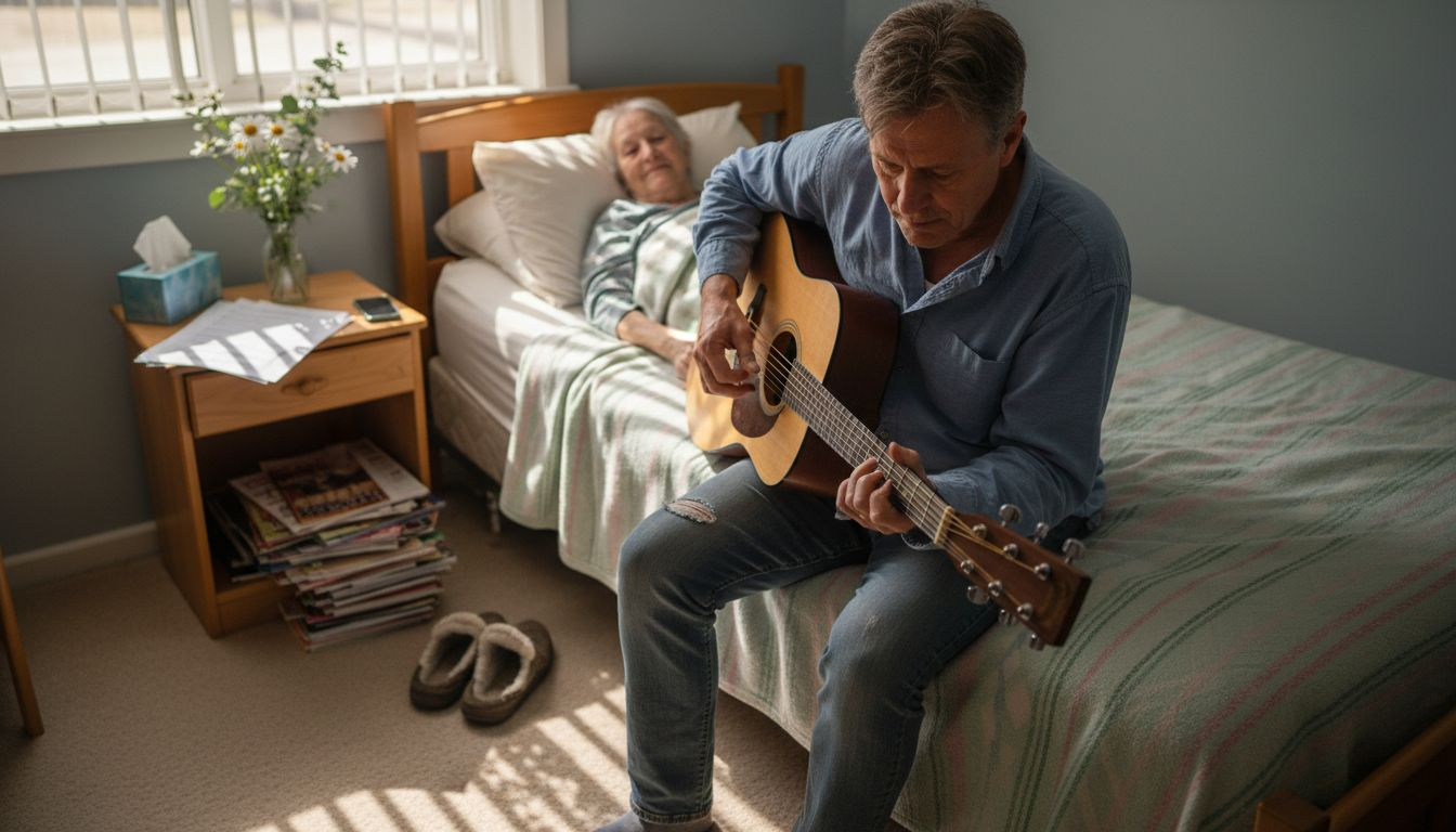 Music therapy session for hospice patient