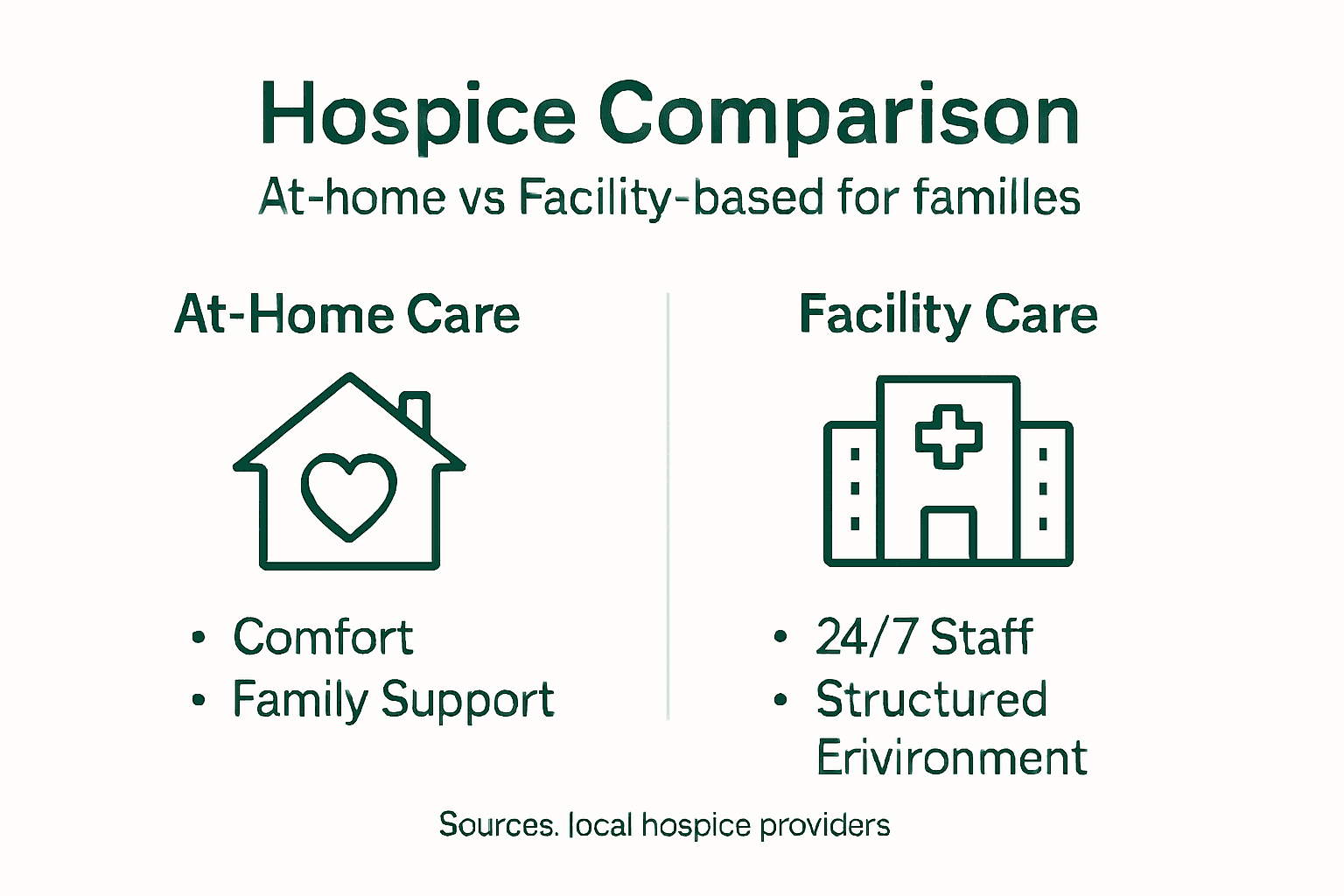 Infographic showing hospice care comparison