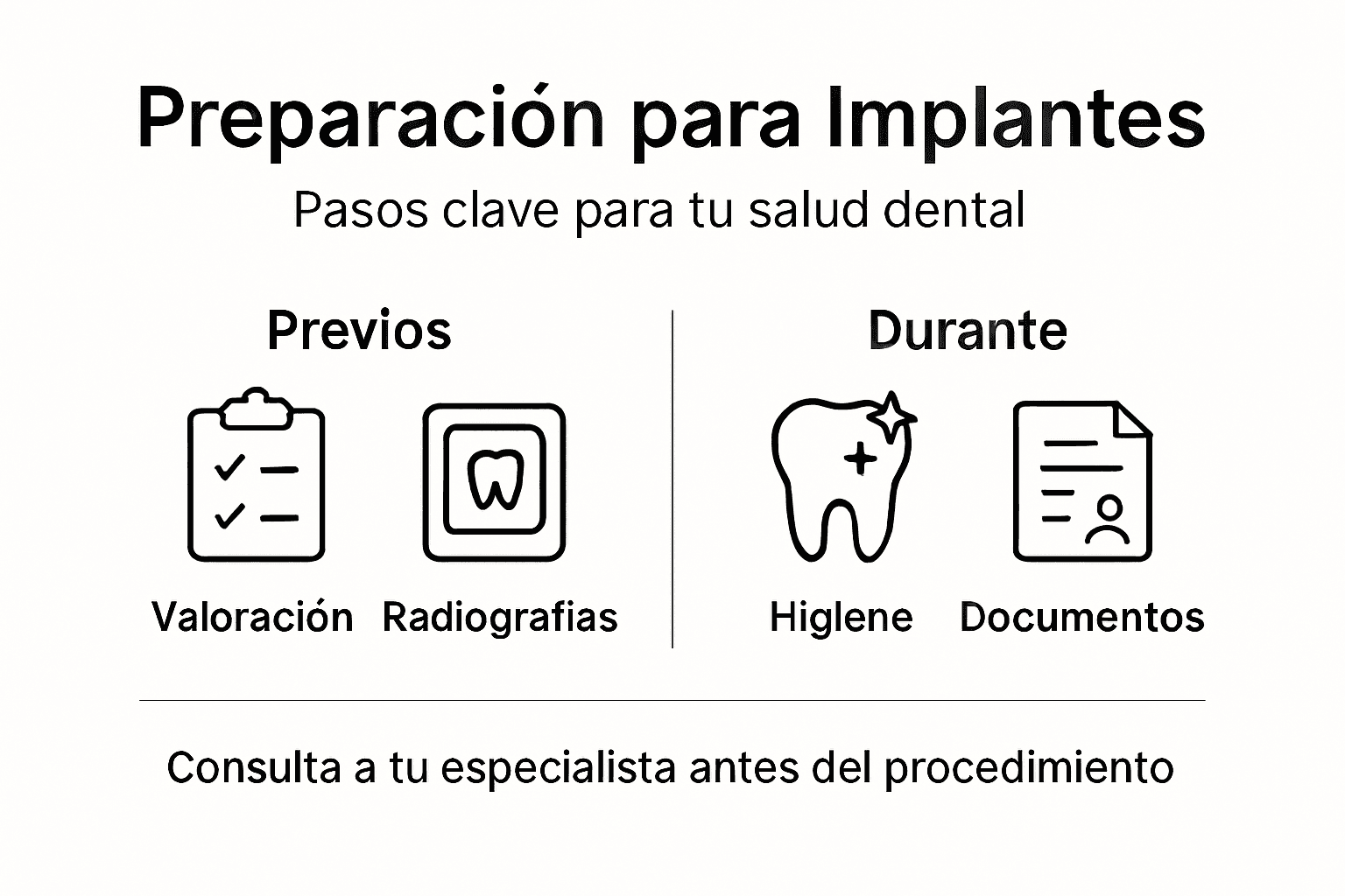 Guía visual con los pasos fundamentales para colocar implantes dentales