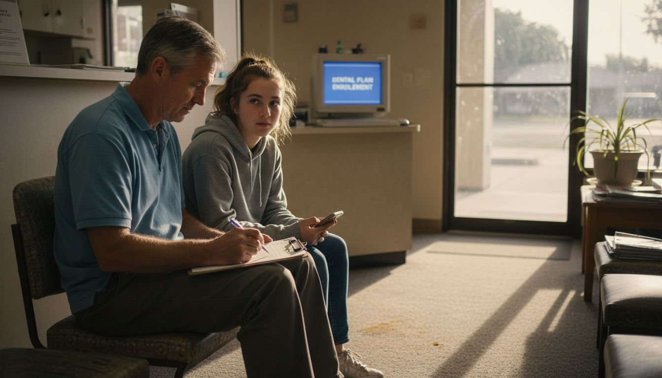 Family filling dental membership forms together