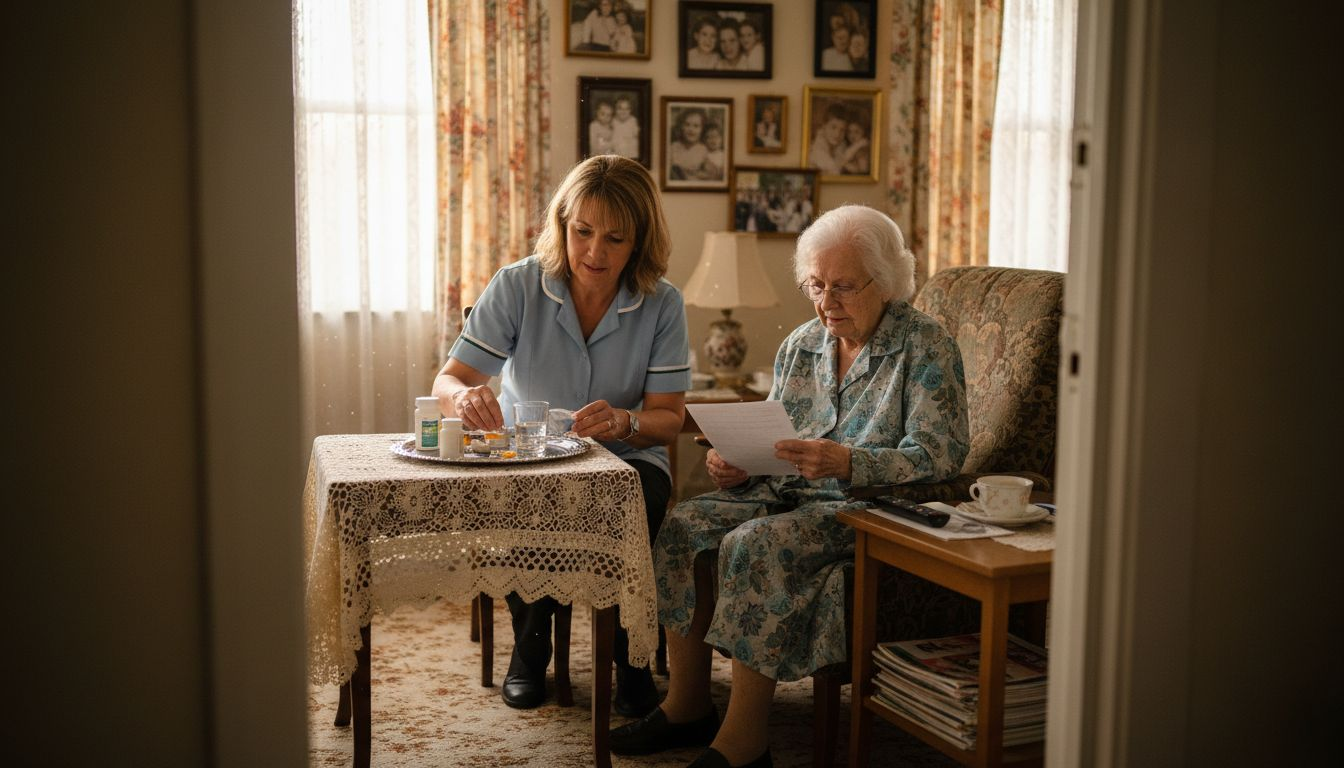 Nurse providing home palliative care